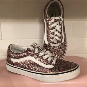 Vans Old Skool multi color glitter sneakers low top lace up